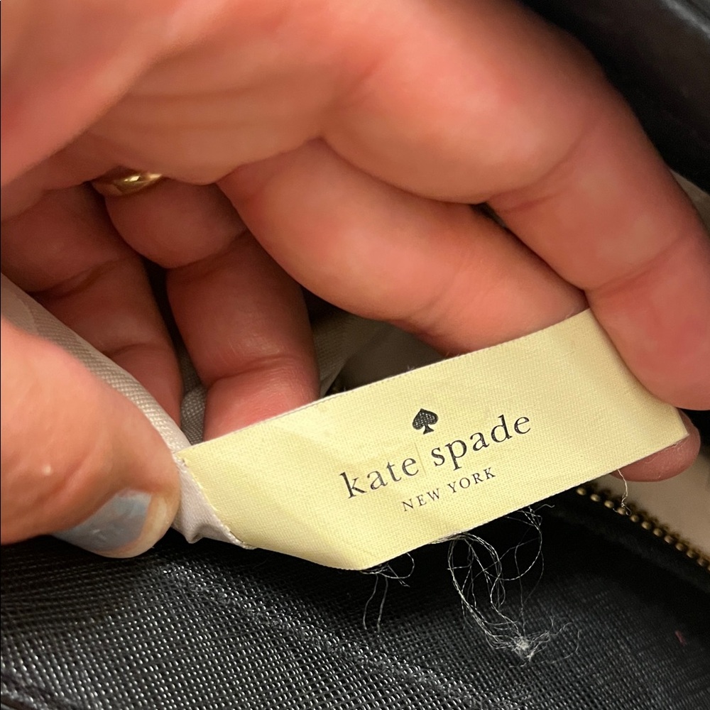 Kate Spade Black Leather Large Tote Gold Hardware Minimalist Work Shoulder Bag - Picture 4 of 15